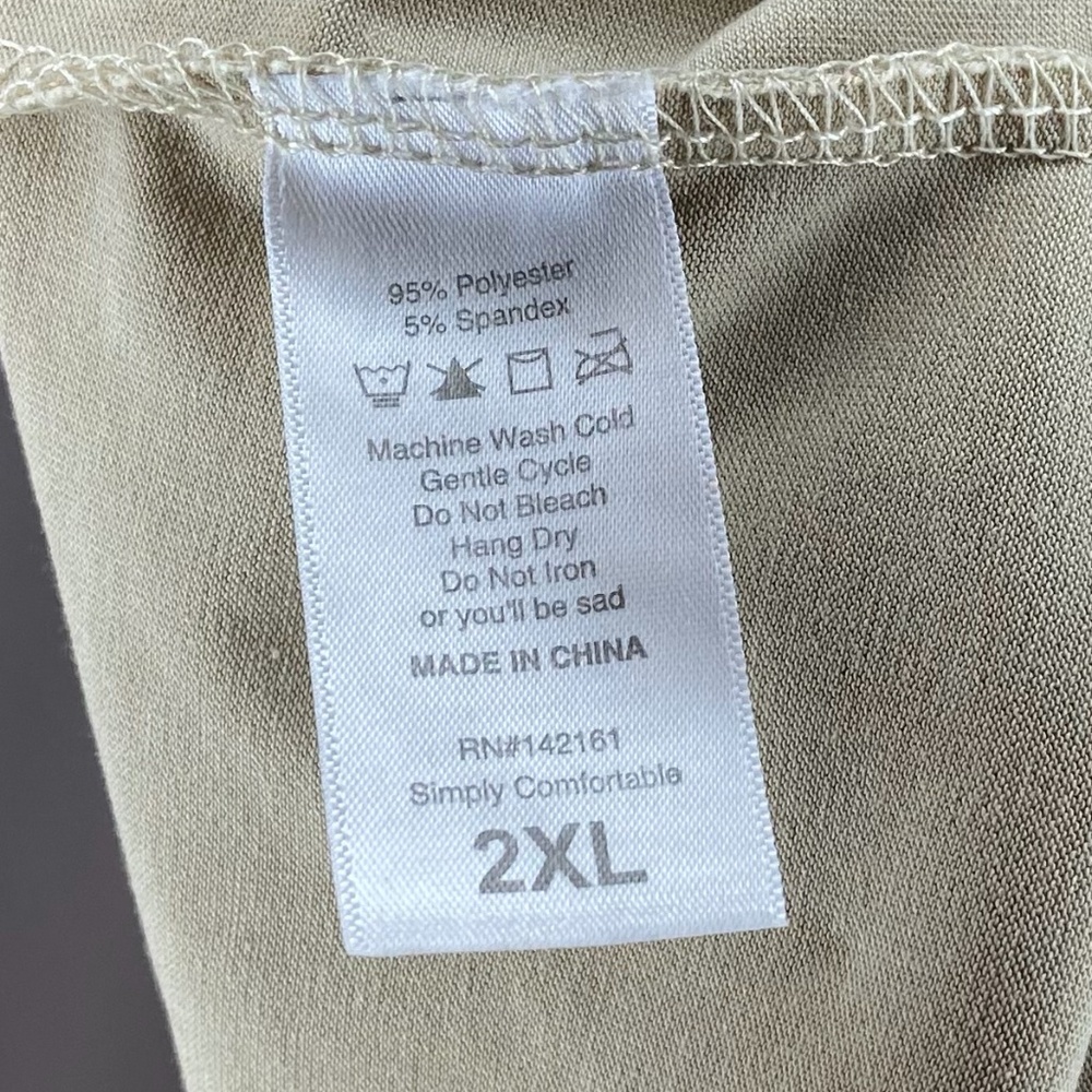 Tan Classic Tunic, 2XL - Picture 4 of 4